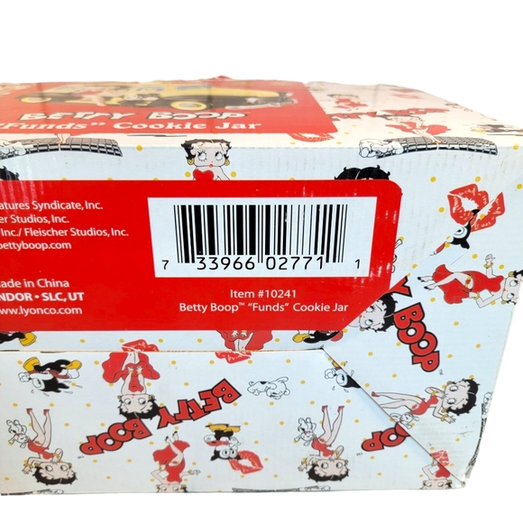 BETTY BOOP CAB CO LIMITED VANDOR 2007 CERAMIC COOKIE JAR 9" X 13" X 8'' RARE NIB - Picture 8 of 16
